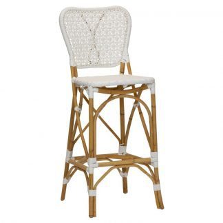 CLEMENTE BAR STOOL IN NATURAL / WHITE
