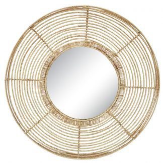 BEEHIVE ROUND MIRROR IN NATURAL