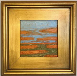 TANGERINE & GREEN ABSTRACT COASTAL